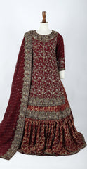 Saadiya | Farshi Lehenga | Maroon
