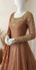 Ramisha | Maxi | Stitched | Rust & Maroon