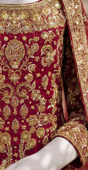 Soumia | Farshi Lehenga | Stitched | Red