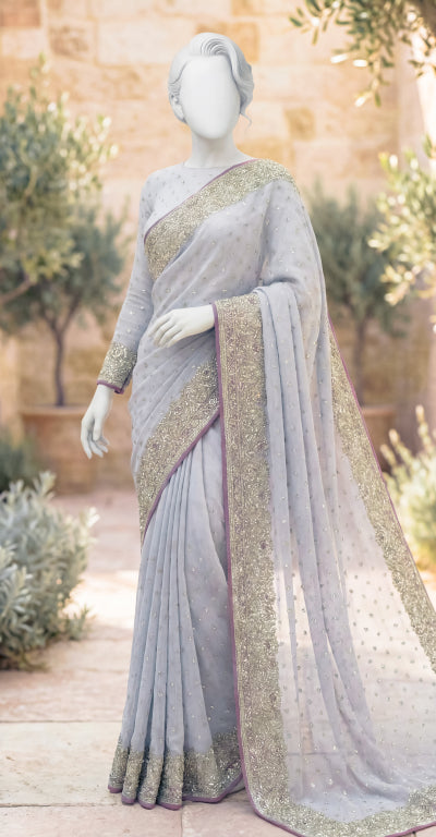 Zeba | Saree | Sky Blue