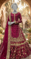 Banafshaan | 3 Piece | Stitched | Red