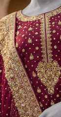 Banafshaan | 3 Piece | Stitched | Red