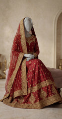 Samana | Lehenga | Cherry Red