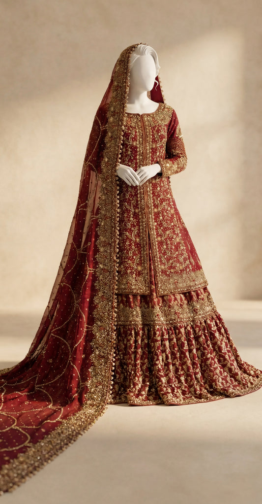 Kiran | Farshi Lehenga | Red