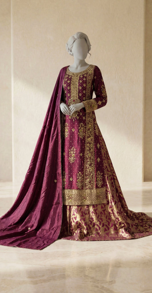 Bahaar | 3 Piece | Stitched | Hot Pink