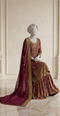 Ushna | Farshi Lehenga | Red