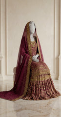 Ushna | Farshi Lehenga | Red