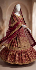 Noor Bano | Farshi Lehenga | Red