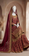 Noor Bano | Farshi Lehenga | Red