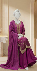 Riza | 3 Piece | Stitched | Hot Pink