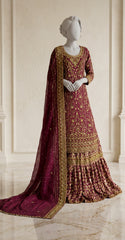 Ushna | Farshi Lehenga | Red