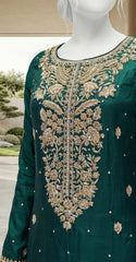 Seemab | 3 Piece | Stitched | Bottle Green