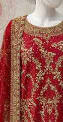 Darakhshaa | Farshi Lehenga | Red