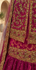 Durr e Fishan | Farshi Lehenga | Red