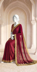 Noor Bano | Saree | Red