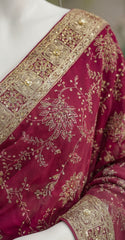 Saher Bano | Saree | Ruby Red