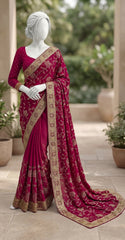 Saher Bano | Saree | Ruby Red