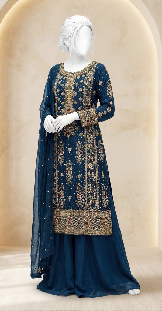 Bahaar | 3 Piece | Stitched | Teal