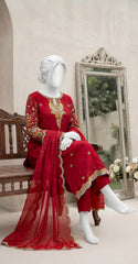 Arshiya | 3 Piece | Stitched | Red