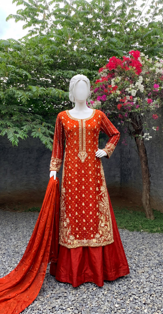 Zarash | 3 Piece | Stitched | Rust