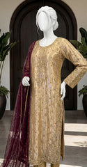 Zarash | 3 Piece | Stitched | Golden