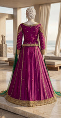 Sheema | Lehenga | Hot Pink