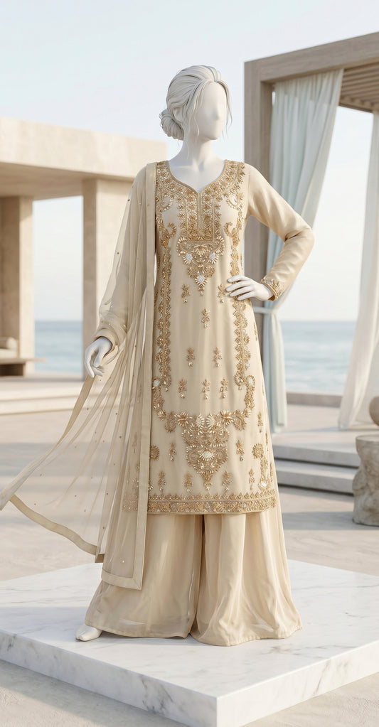 Sehraz | 3 Piece | Stitched Suit | Golden