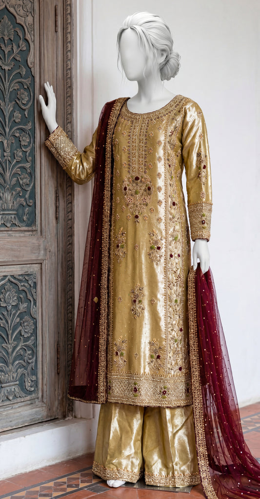 Almaira | 3 Piece | Stitched | Goldein