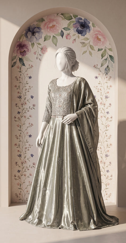 Miraal | Lehenga | Ash Grey