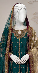 Komal | 3 Piece | Stitched | Bottle Green