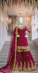 Waania | Gharara | Stitched | Red