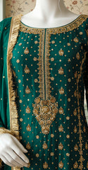 Kinara | 3 Piece | Stitched | Bottle Green