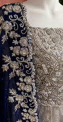 Musarrat | Maxi | Grey & Blue