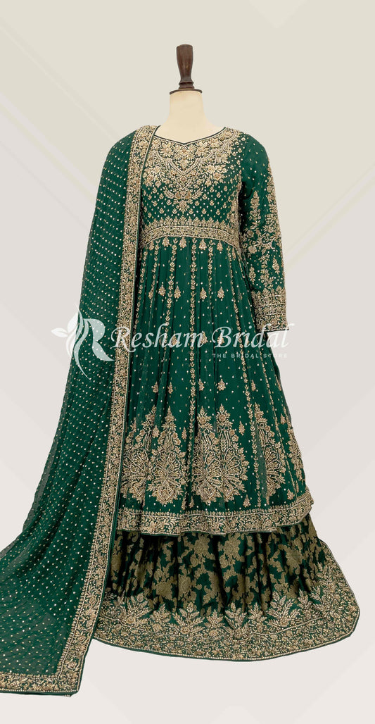 Rimsha | Lehenga | Emerald Green