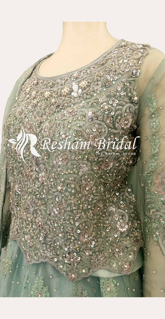 Malina | Lehenga | Pastel Green