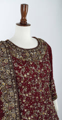 Saadiya | Farshi Lehenga | Maroon