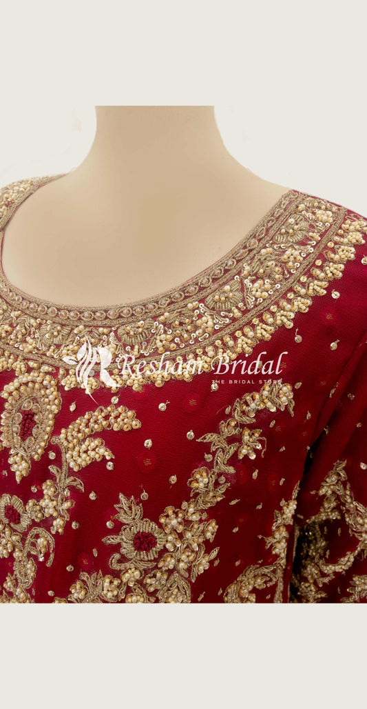 Ayla | Farshi Lehenga | Red