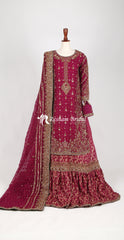 Maneen | Farshi Lehenga | Red