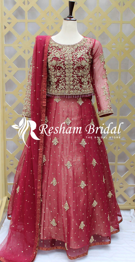 Asra | Lehenga | Aqua Blue