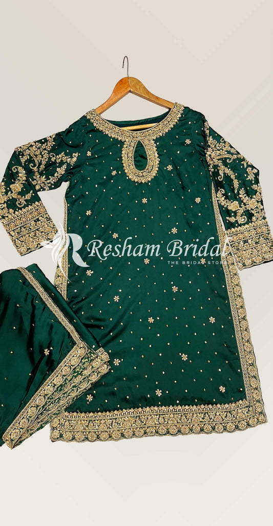 Ghazal | 3 Piece | Stitched | Green