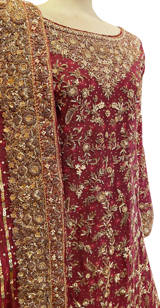 Noor Bano | Farshi Lehenga | Red
