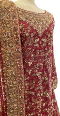 Noor Bano | Farshi Lehenga | Red