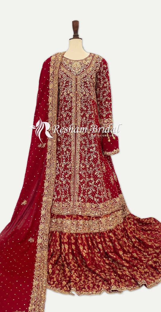 Afreen | Farshi Lehenga | Red