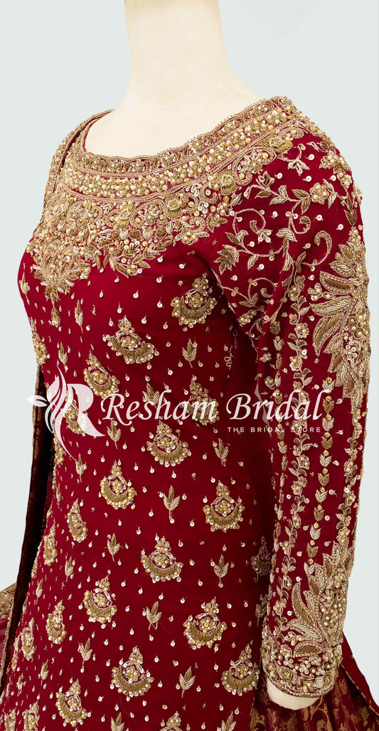 Waania | Farshi Lehenga | Red