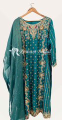 Maria | 3 Piece | Stitched | Pastel Teal