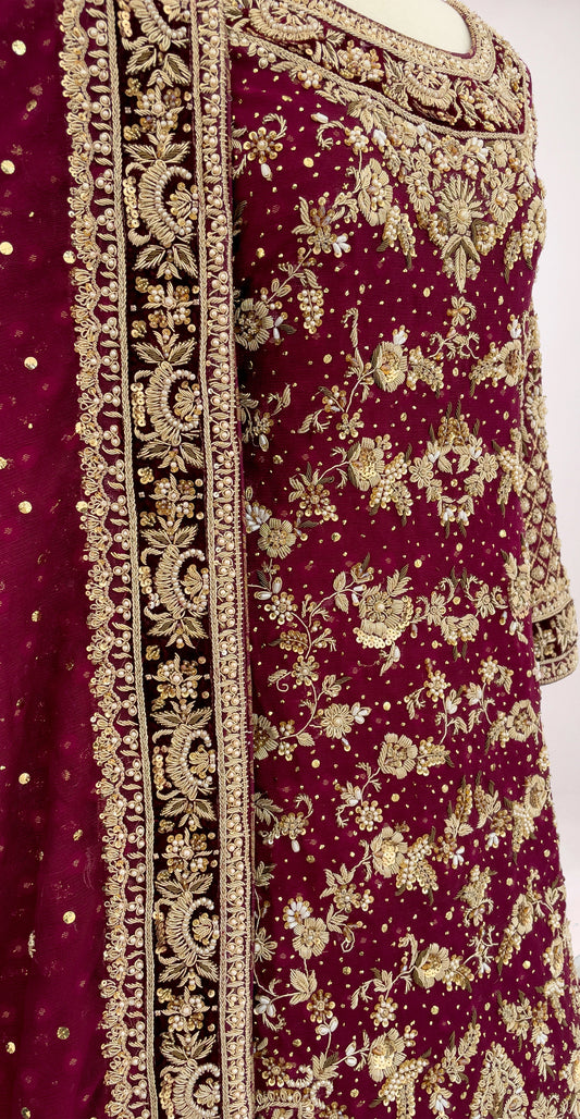 Ansha | Farshi Lehenga | Magenta