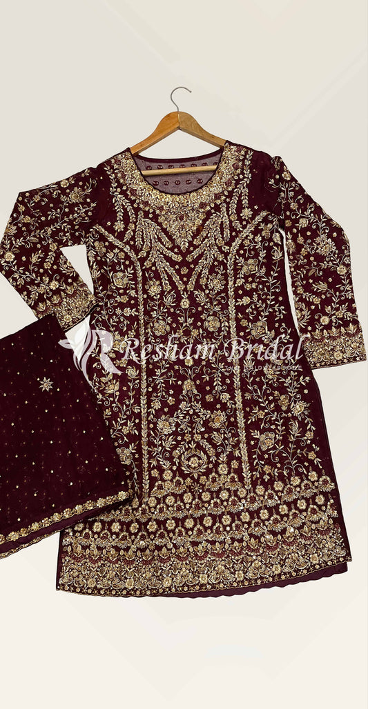 Savana | 3 Piece | Stitched | Maroon