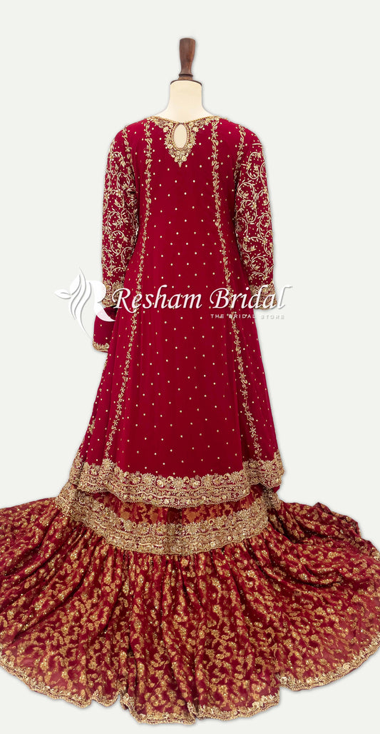 Afreen | Farshi Lehenga | Red