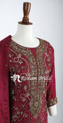 Alizeh | 3 Piece | Stitched | Maroon