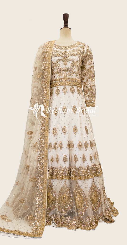 Samaira | Nikkah | Maxi | White & Gold